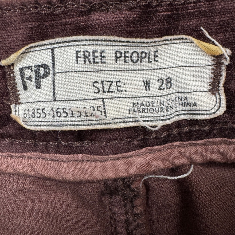 Free People Skinny Pants Brown Plum High Rise Size‎ 28 Stretch (W28in. x L26in.) - Picture 3 of 9
